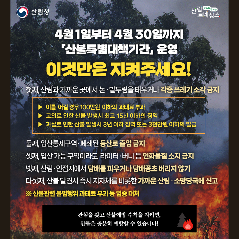 산림청산불특별대책기간-당부사항-포스터