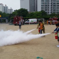 창우초등학교 소방안전교육 및 화재진압 훈련(’15.05.19.)