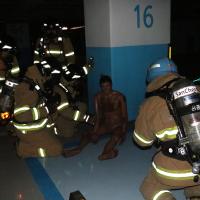 지하층 화재진압훈련