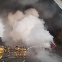 영통구 고속도로 트럭 전소 화재